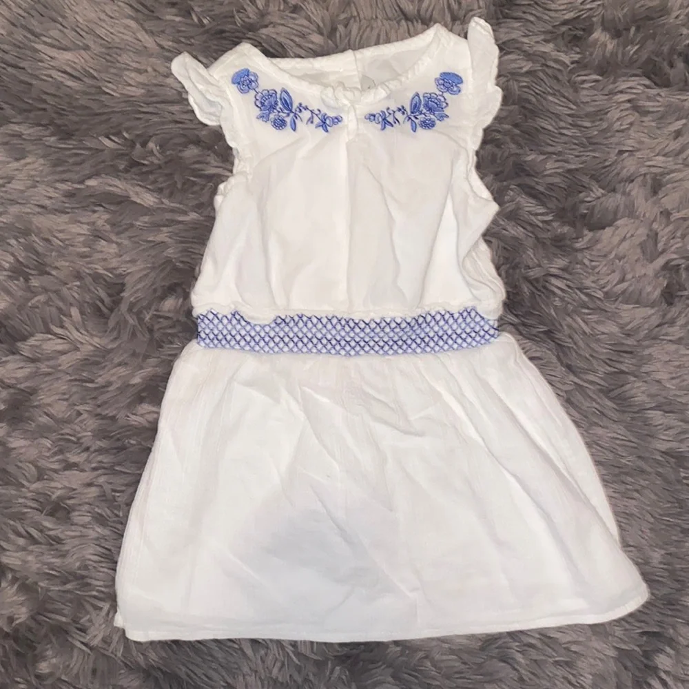 Janie and Jack Girls White Cotton Dress - Picture 1 of 4